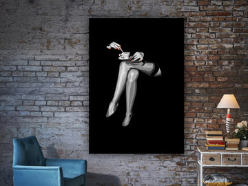 Black and white sexy legs canvas, leg erotic art, sexy female legs wall art