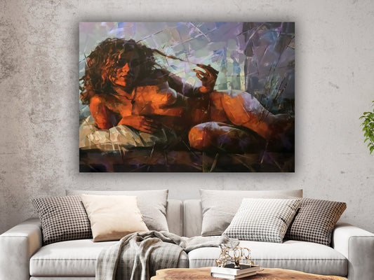 Erotic Art Print, Adult Art, NSFW, Blowjob Art, Sex, naked mature canvas wall art