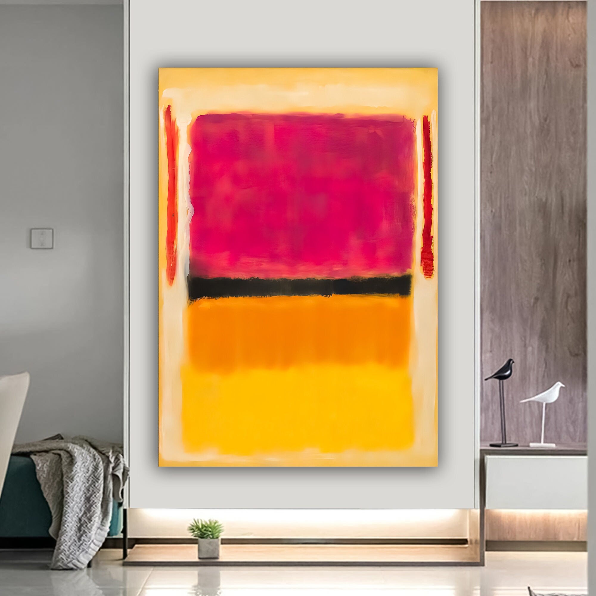 Mark Rothko mix Canvas Art Reproduction, Rothko wall art, Abstract Canvas Wall Art, red and yellow Abstract Painting, Minimalism art