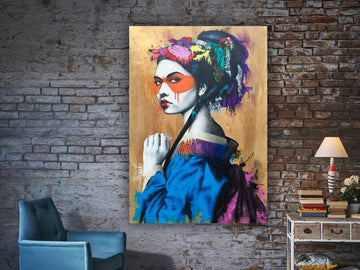 Geisha canvas prints, geisha art, geisha wall art, geisha painting, geisha wall decor