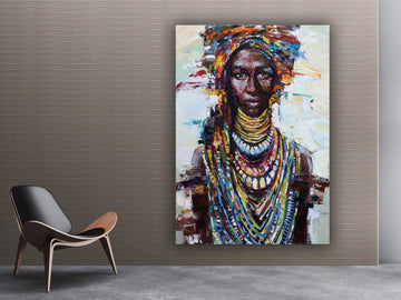 African Woman, African Art, American Afro Woman,Frame Canvas, Picture Vintage Print, Canvas Print