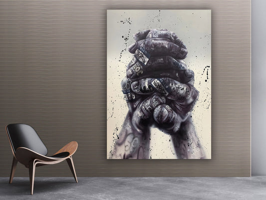 Couple Holding Hands Graffiti Painting, Lover Hands Graffiti Poster, Lovers Holding Hands Canvas Art, Graffiti Hands