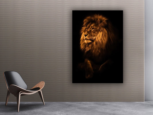 Black lion picture with black background,lion art, canvas lion painting, lion wall art, lion print, lion poster, animal art,  lion canvas