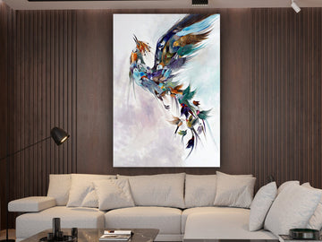 Phoenix canvas, simurg art, bird house art, bird poster, bird wall art, phoenix painting, phoenix print