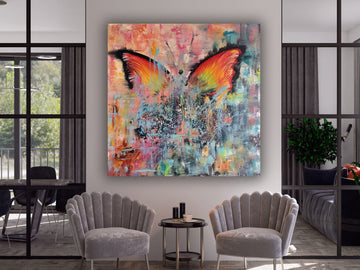 Butterfly Wall Art, Butterfly Canvas Print Art, Home Decor Wall Art, Living Room Wall Art