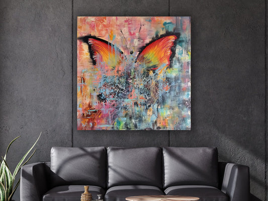 Butterfly Wall Art, Butterfly Canvas Print Art, Home Decor Wall Art, Living Room Wall Art