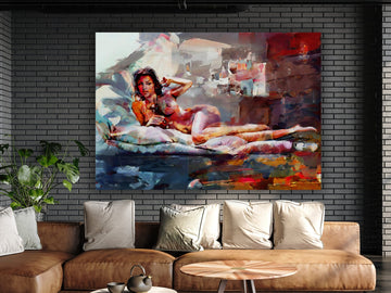 Naked Girl Art Canvas, Nude Wall Decor, Breast Photo Artwork, Bedroom Wall Decor, Sensual Photo Artwork, Naked Woman