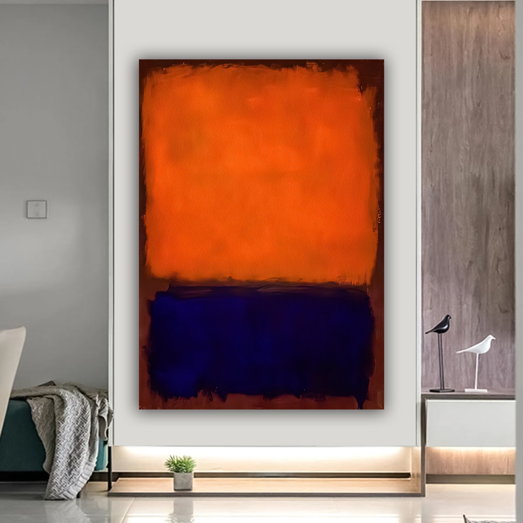 Mark Rothko  orange Canvas Art Reproduction, Rothko wall art, Abstract Canvas Wall Art, orange Abstract Painting, Minimalism art