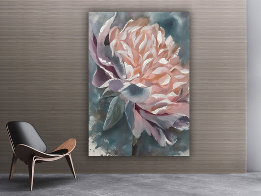 Pink Rose Canvas Painting, Flower Painting on Canvas, Floral Wall Art, Roses Poster, Modern Home Decor, Trendy Wall Art