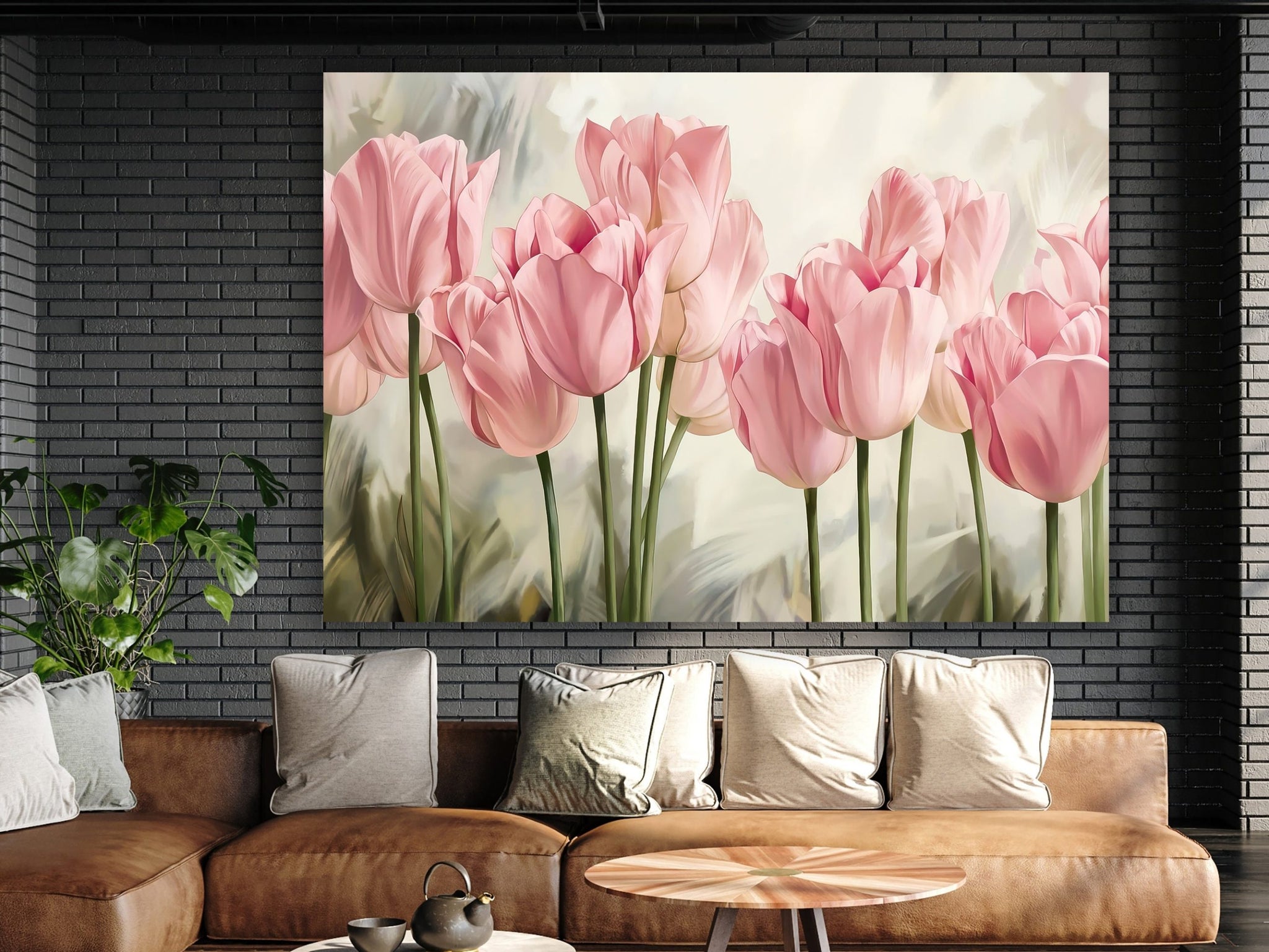 Pink roses canvas, roses painting, floral wall art