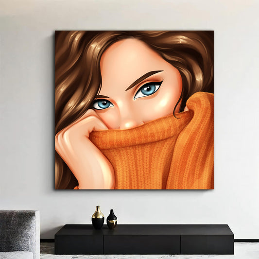 Pop art women painting, cartoon women art, famous fashion women painting