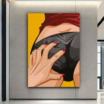 Pop Art Wall Art, Comic Pop Art, Woman , Omg Shock Comic Style, Canvas Print Decor, Woman Wall Art, Lip Wall Decor, POP ART Print, Canvas