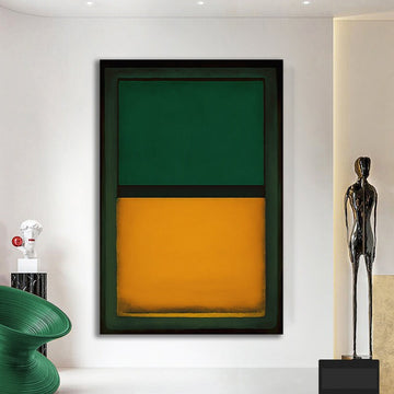 Mark Rothko Canvas Wall Art, Orange And Green Painting,Mark Rothko Style Wall Decor