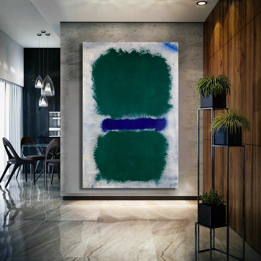 Mark Rothko canvas wall art , green Colors Canvas, green and greyWall Art Canvas Design, Ready To Hang Decoration, green decor art