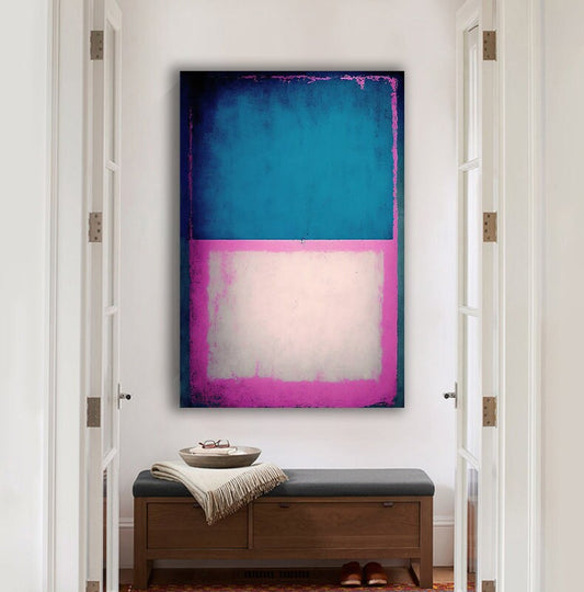 BLUE pink, white Canvas Painting, Rothko Reproduction, rothko canvas,orange and green Abstract Canvas Wall Art, mark rothko canvas wall art