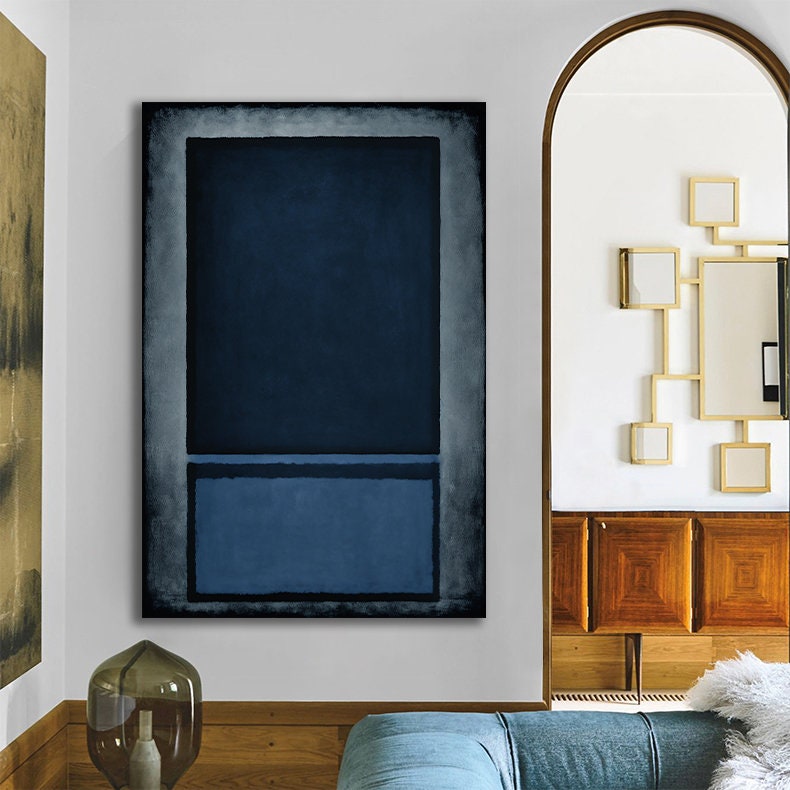 Mark Rothko, dark blue Colors Canvas, Wall Art Canvas Design, Ready To Hang Decoration, mark rothko decor wall art
