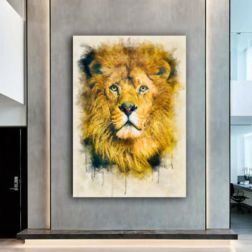 Abstract Lion Canvas Print, Lion Wall Art, Animal Wall Art, Living Room Wall Art, Modern Wall Art, animal canvas art