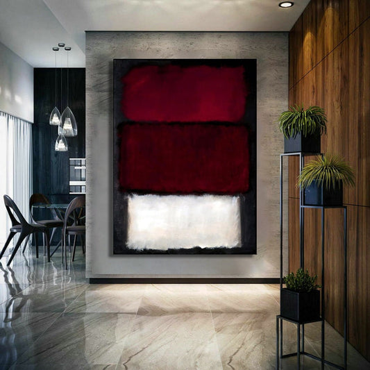 Mark Rothko canvas wall art , Mix of Colors Canvas, red and white Wall Art Canvas Design, Ready To Hang Decoration,  red decor art