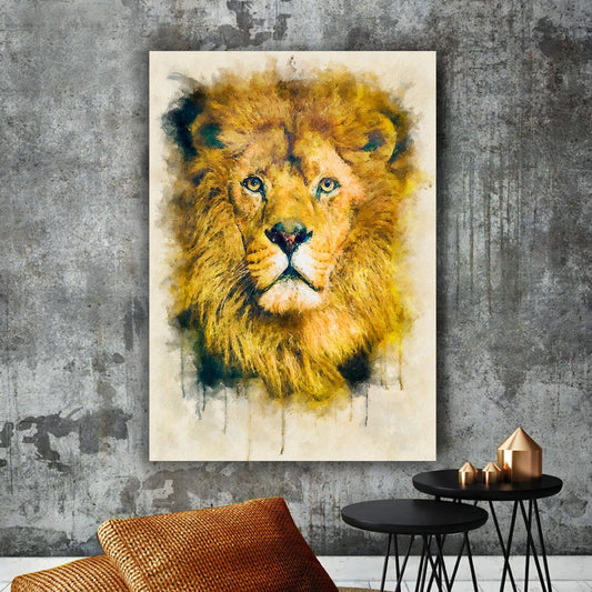 Abstract Lion Canvas Print, Lion Wall Art, Animal Wall Art, Living Room Wall Art, Modern Wall Art, animal canvas art