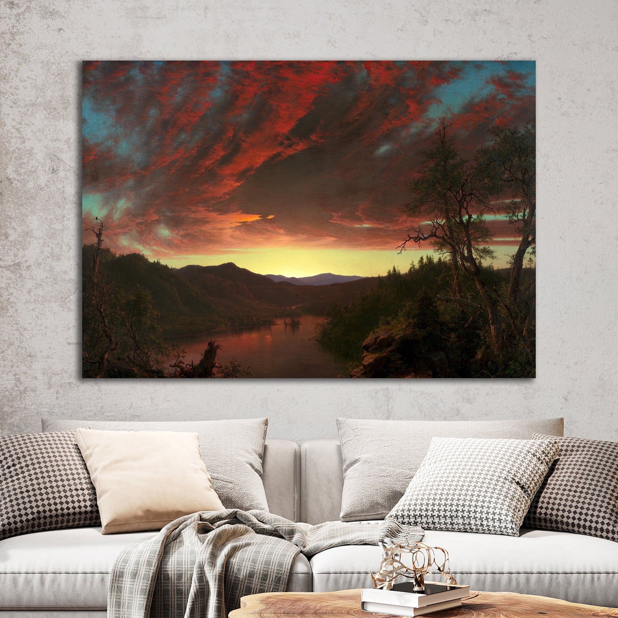 Frederic E Church, Twilight in the Wilderness, canvas wall art, Classic prints, Vintage prints, reproduction canvas wall art