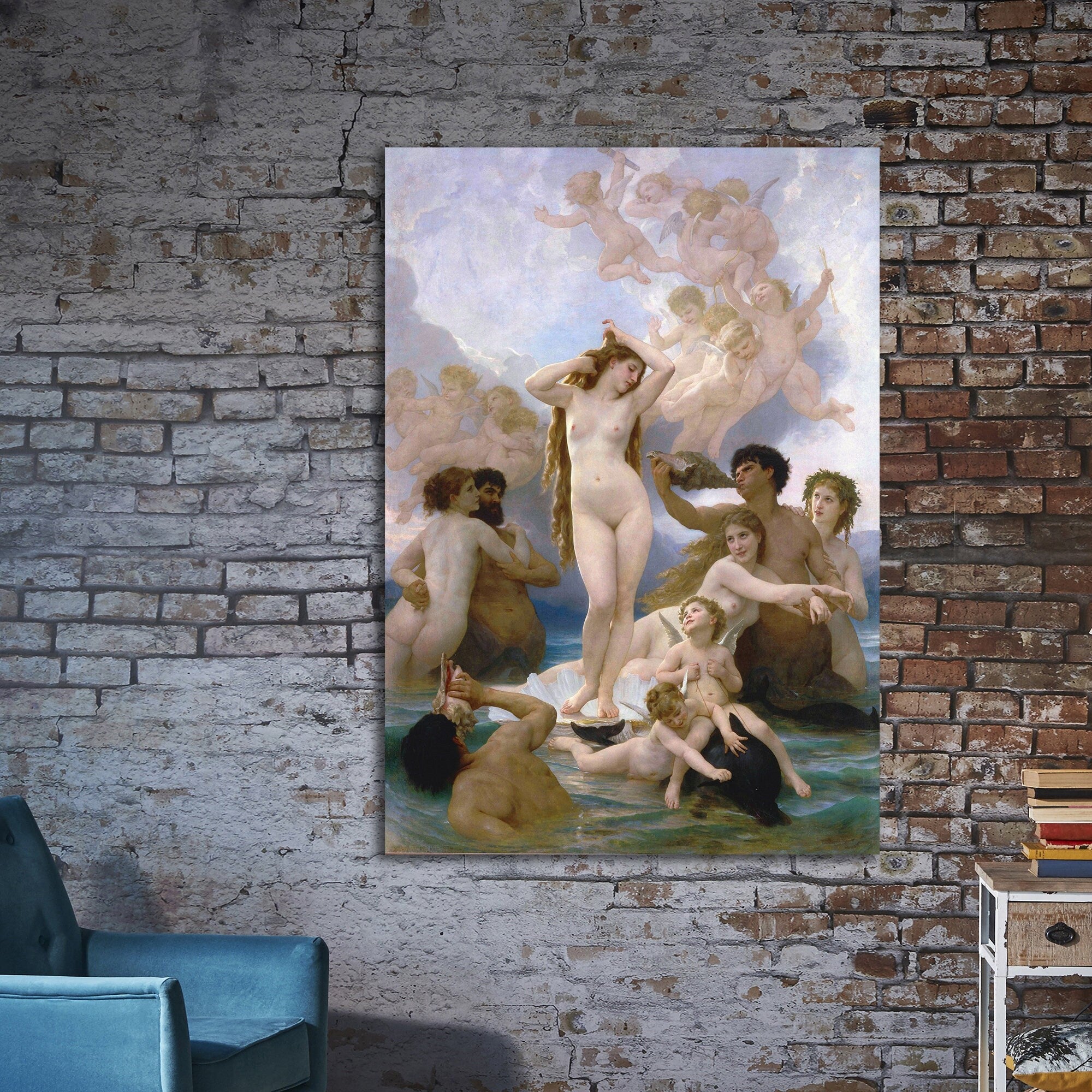 William Bouguereau, Birth of Venus, canvas wall art, Classic prints, Vintage prints, reproduction canvas wall art