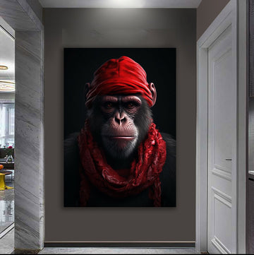 Red monkey wall art