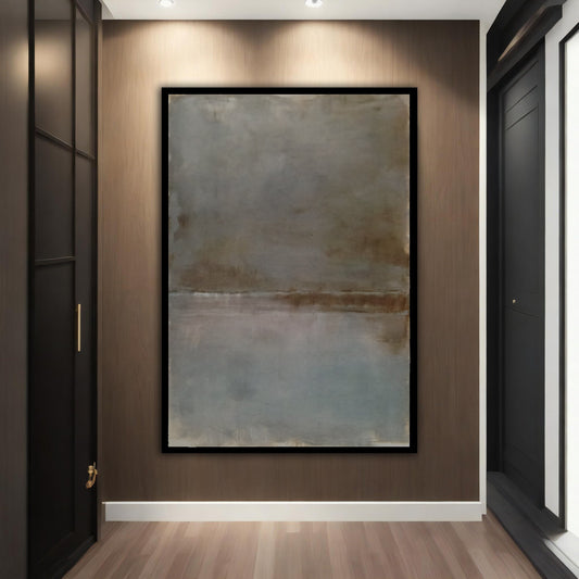 Grey white abstract canvas, mark rothko grey art, framed abstract painting, mark canvas, mark framed canvas