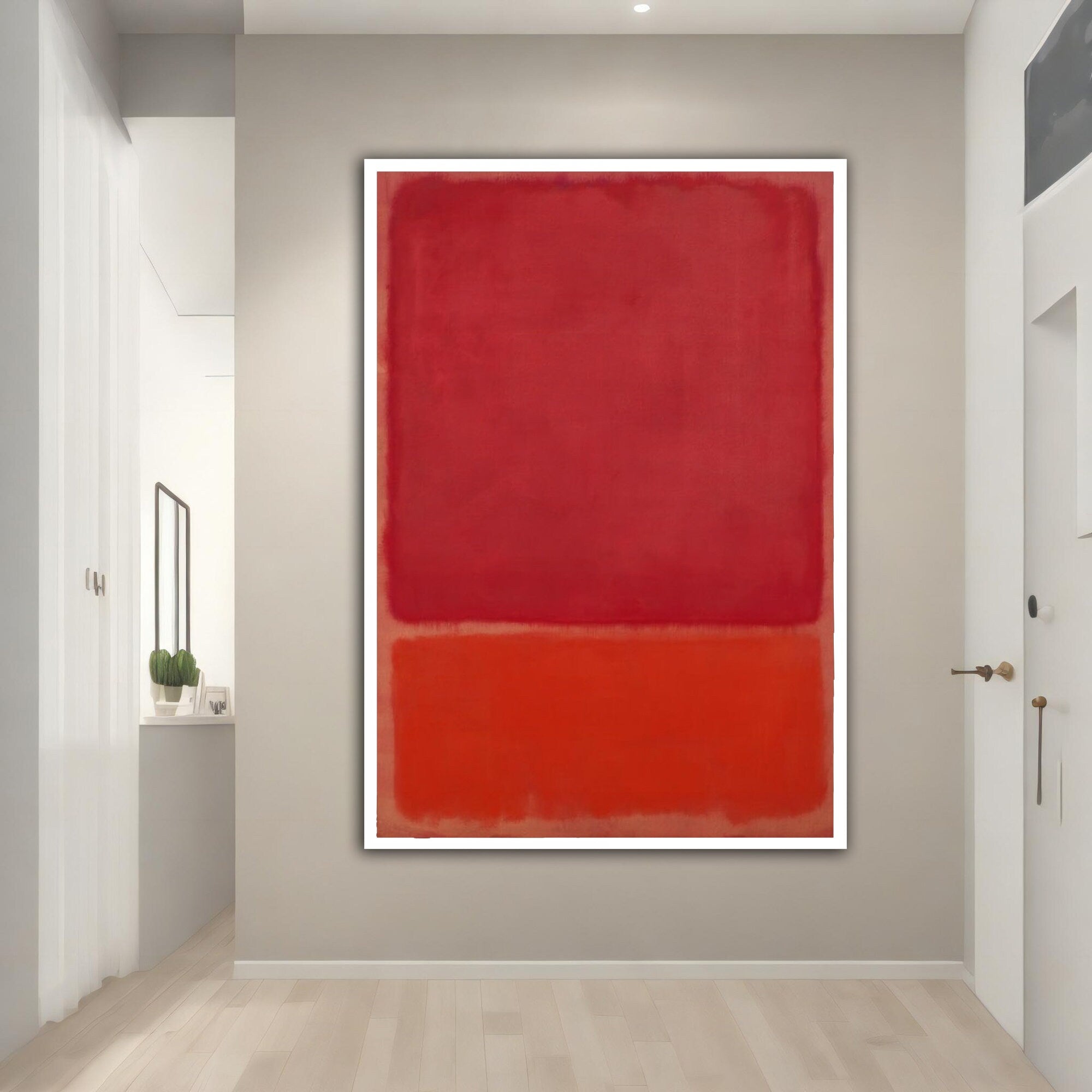 Red abstract canvas, mark rothko red art, framed abstract painting, mark canvas, mark framed canvas