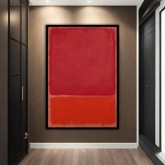 Red abstract canvas, mark rothko red art, framed abstract painting, mark canvas, mark framed canvas