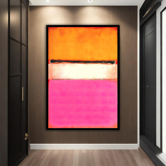 Pink and orange abstract canvas, mark rothko pink art, framed abstract painting, mark canvas, mark framed canvas
