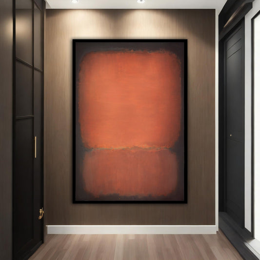 MARK ROTHKO orange canvas, minimalist wall decor, abstract canvas painting, grey black abstract poster