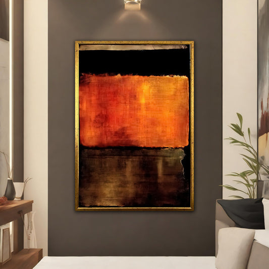 MARK ROTHKO orange canvas, minimalist wall decor, abstract canvas painting, orange and  black abstract poster, reproduction mark canvas