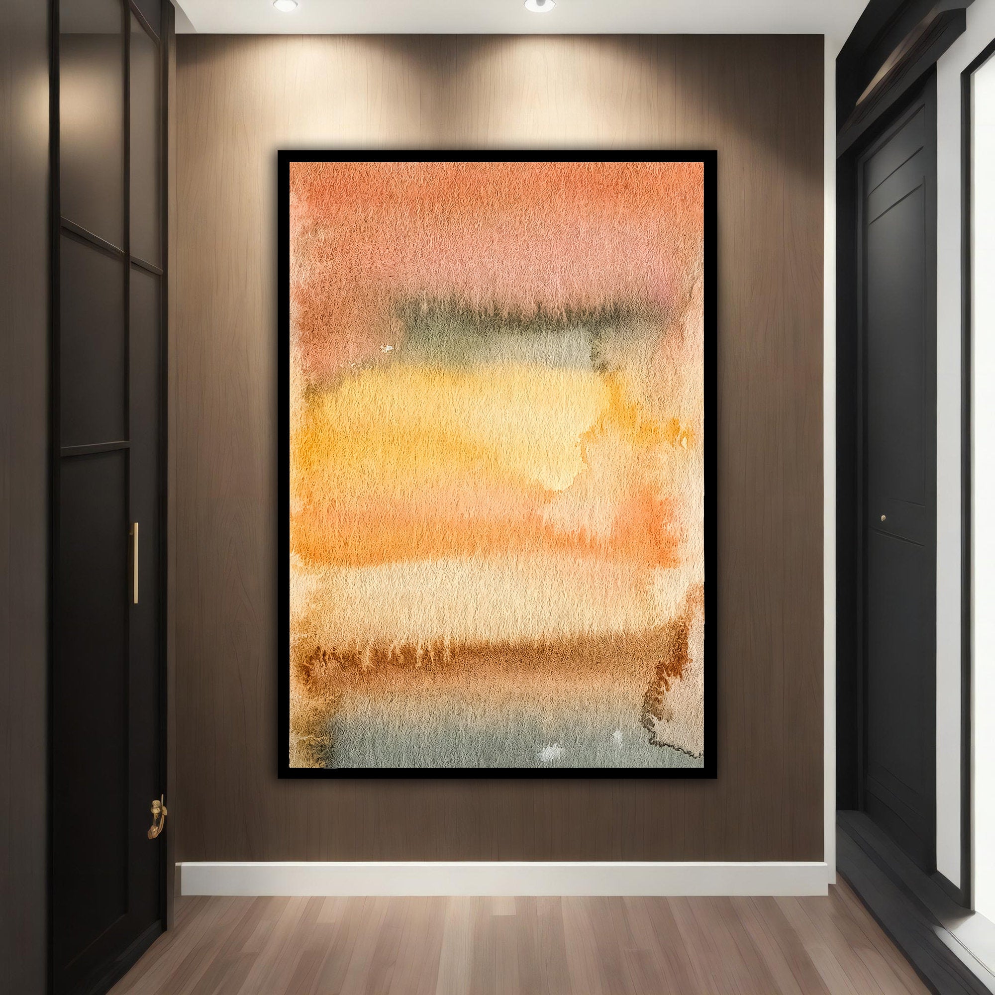 Orange mark rothko style canvas, peel canvas, orange canvas print, modern abstract art