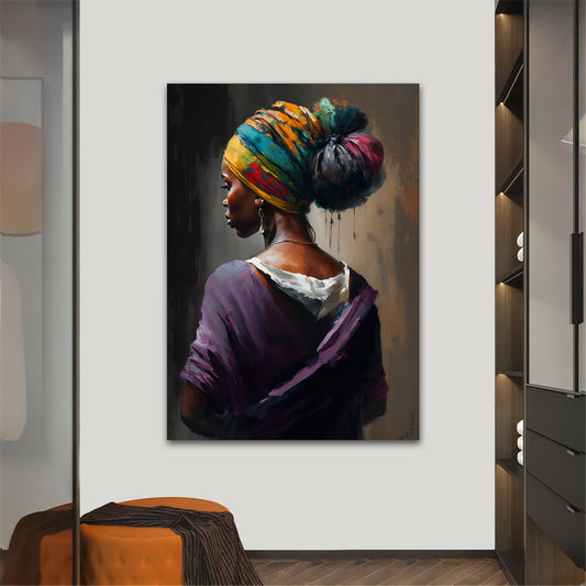 African American Woman Canvas Art,African Wall Decor,African Woman Wall Art,African Woman Canvas Print