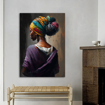 African American Woman Canvas Art,African Wall Decor,African Woman Wall Art,African Woman Canvas Print